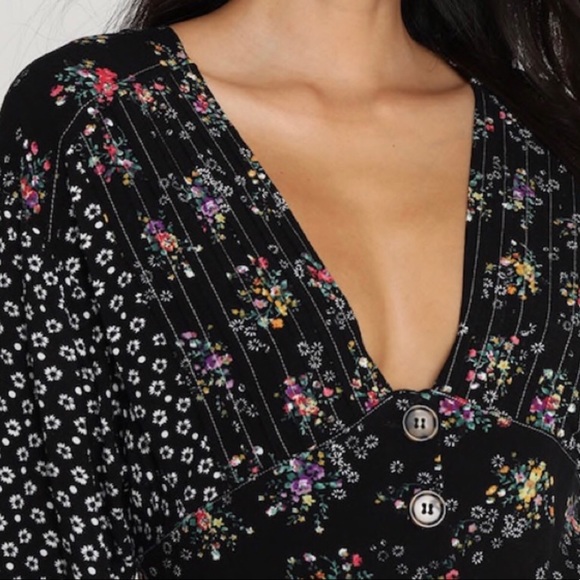 Free People printed long sleeves mini dress NWOT - Picture 5 of 8